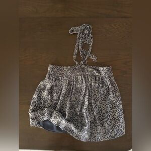 Laundry by Design Navy and White Paisley Halter Top with Bow